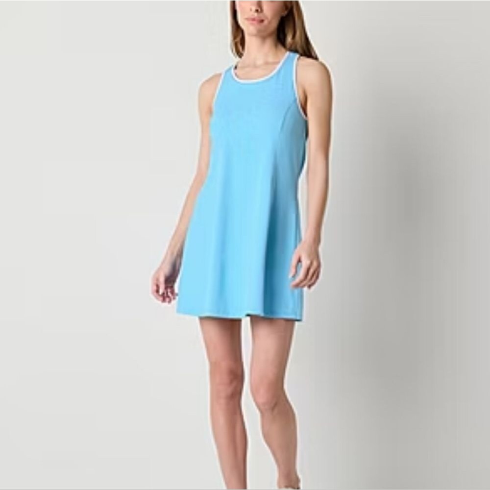 Xersion Light Blue Tennis Dress Built-in Bra And Shorts Size XXL